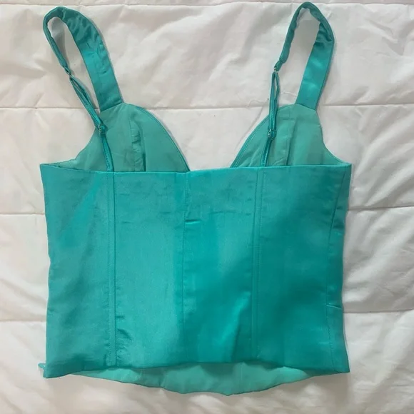 Princess Polly Teal Crop Top - Picture 2 of 3